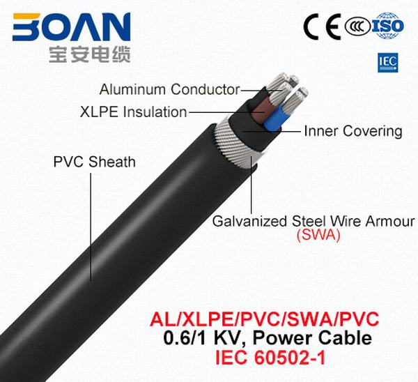 
                                 Al/XLPE/swa/PVC, 0.6/1 Kv, fil d'acier Armored (SWA) Câble d'alimentation (IEC 60502-1)                            