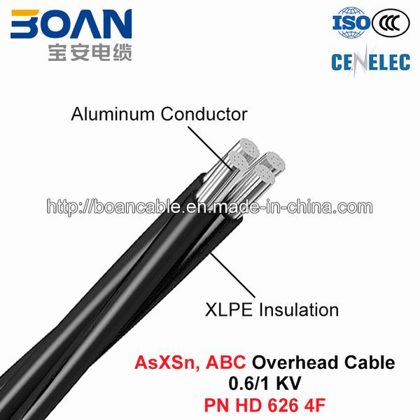 China 
                                 Sobrecarga de cable, 0.6/1 Asxsn Kv, Al/la radiación UV-XLPE, ABC Cable (HD 626)                              fabricante y proveedor