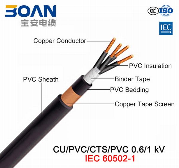 Cina 
                                 Cu/PVC/Cts/PVC, cavo di controllo, 0.6/1 chilovolt (IEC 60502-1)                              produzione e fornitore