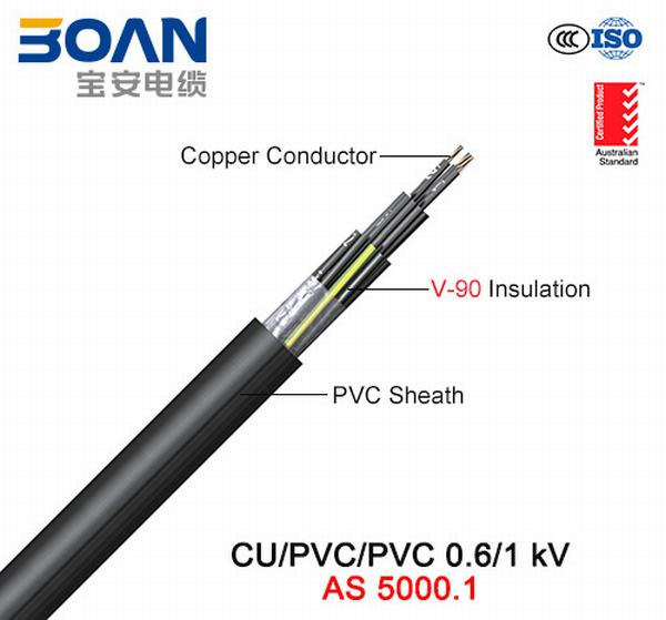 Chine 
                                 Cu/PVC/PVC, câble de commande, 0.6/1 Kv (AS/NZS 5000.1)                              fabrication et fournisseur