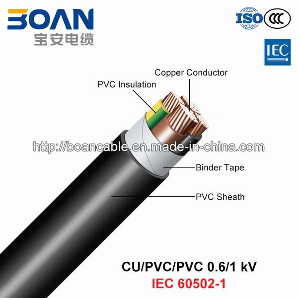 Chine 
                                 Cu/PVC/PVC, LV, câble d'alimentation 0.6/1 Kv (IEC 60502-1)                              fabrication et fournisseur