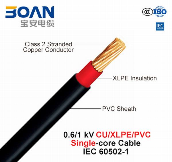 Chine 
                                 Cu/XLPE/PVC, câble d'alimentation basse tension, 0.6/1 Kv (IEC 60502-1)                              fabrication et fournisseur