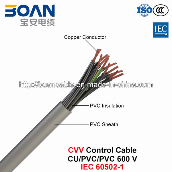 Chine 
                                 Cvv, câble de commande, 600 V, Cu/PVC/PVC (IEC 60502-1)                              fabrication et fournisseur