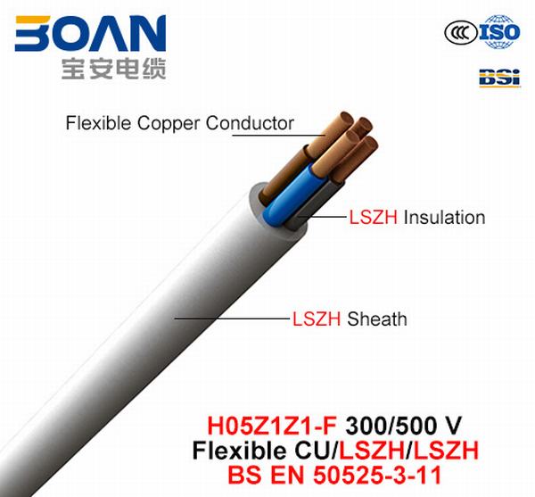 Chine 
                                 H05z1z1-F, fil électrique, 300/500 V, flexible LSZH/Cu/LSZH (BS EN 50525-3-11)                              fabrication et fournisseur