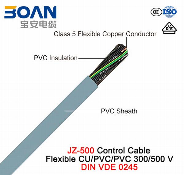 Chine 
                                 Jz-500, câble de commande, 300/500 V, souple Cu/PVC/PVC (DIN VDE 0245)                              fabrication et fournisseur