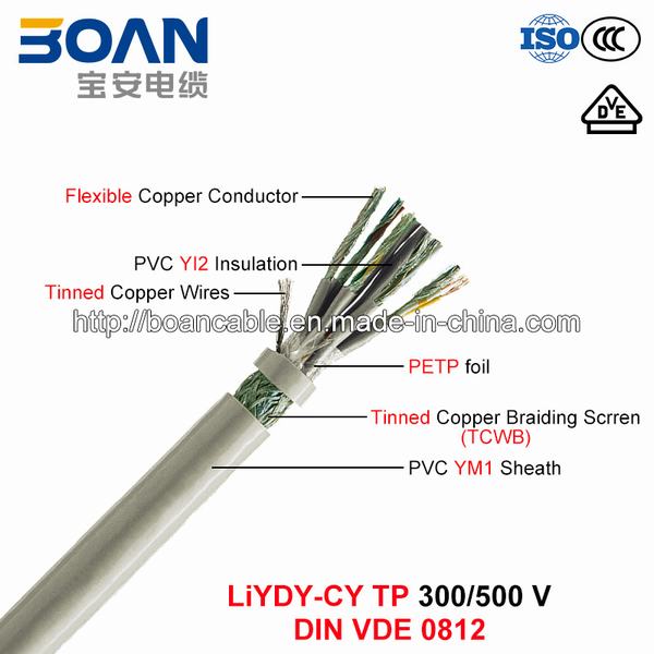 Chine 
                                 Liydy-Cy Tp, câble de données, 300/500 V, souple Cu/PVC/Tcwb/PVC/Petp/Pair-Wise Tcwb/PVC (DIN VDE 0812)                              fabrication et fournisseur