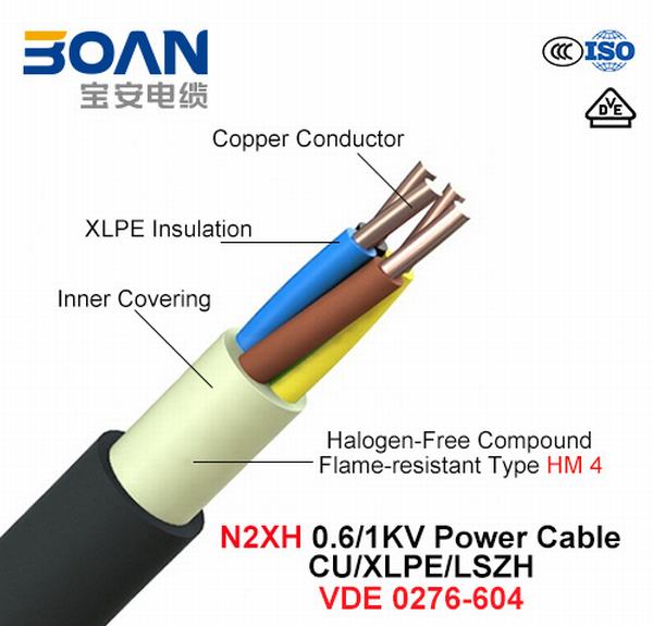 Chine 
                                 N2xh, câble d'alimentation, 0.6/1 Kv, Cu/XLPE/LSZH (VDE 0276-604)                              fabrication et fournisseur