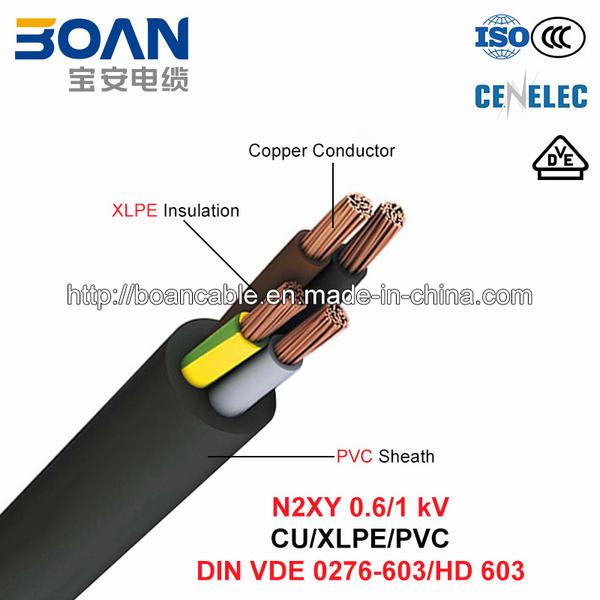 Китай 
                                 N2xy, кабель питания, 0.6/1 КВ, Cu/XLPE/PVC (VDE 0276-603/HD 603)                              производитель и поставщик