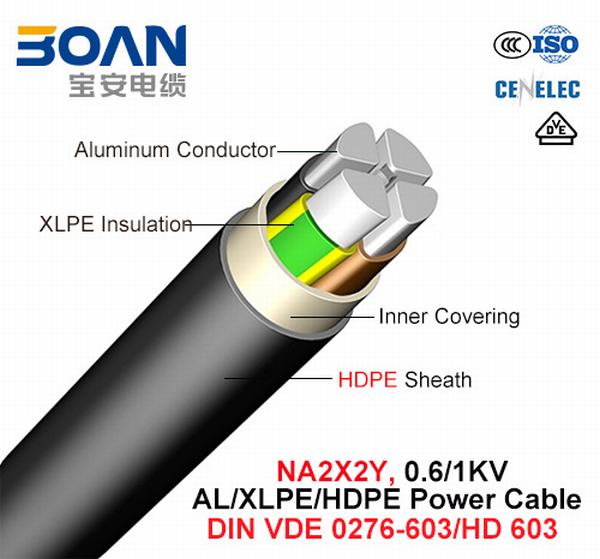 China 
                        Na2X2y, Power Cable, 0.6/1 Kv, Al/XLPE/HDPE (VDE 0276-603/HD 603)
                      manufacture and supplier