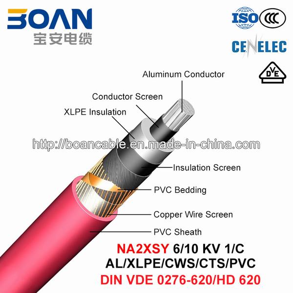 
                                 Na2xsy, кабель питания, 6/10 КВ, Al/XLPE/cws/PVC (HD 620/VDE 0276-620)                            