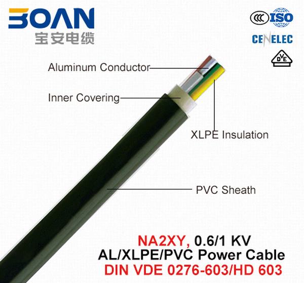 Chine 
                                 Na2xy, câble d'alimentation, 0.6/1 Kv, Al/PVC/polyéthylène réticulé (DIN VDE 0276-603/HD 603)                              fabrication et fournisseur