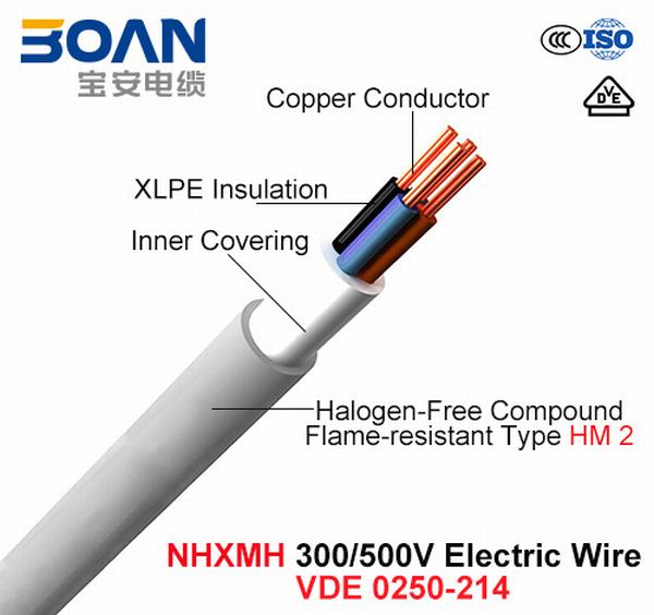 
                                 Nhxmh, elektrischer Draht, 300/500 V, Cu/XLPE/Lszh (LSOH) Kabel (Vde 0250-214)                            