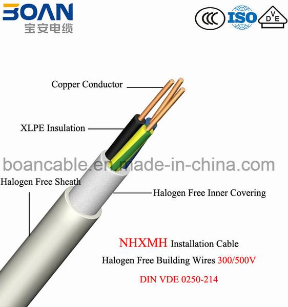 
                                 Nhxmh, Halogen freies aufbauendes Wires&Cables, 300/500V, LÄRM-Vde 0250-214                            