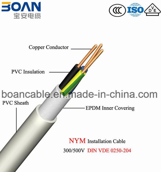 Китай 
                                 Nym, Cu/PVC/EPDM/ПВХ, кабель для установки, VDE 0250-204                              производитель и поставщик
