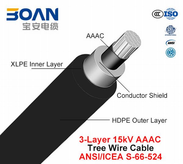 China 
                        Tree Wire Cable 15 Kv 3-Layer AAAC (ANSI/ICEA S-66-524)
                      manufacture and supplier