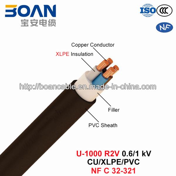 Chine 
                                 U-1000 R2V, câble d'alimentation, 0.6/1 Kv, Cu/XLPE/PVC (NF C 32-321)                              fabrication et fournisseur
