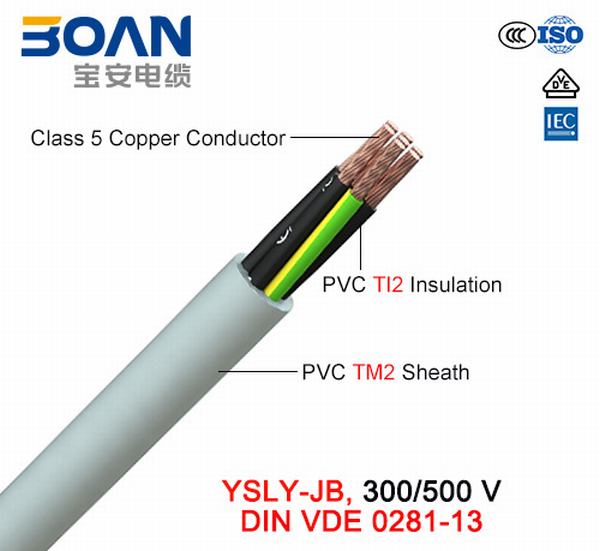 
                                 Câble de commande de Ysly-Jb, 300/500 V, souple Cu/PVC/PVC (VDE 0281-13)                            