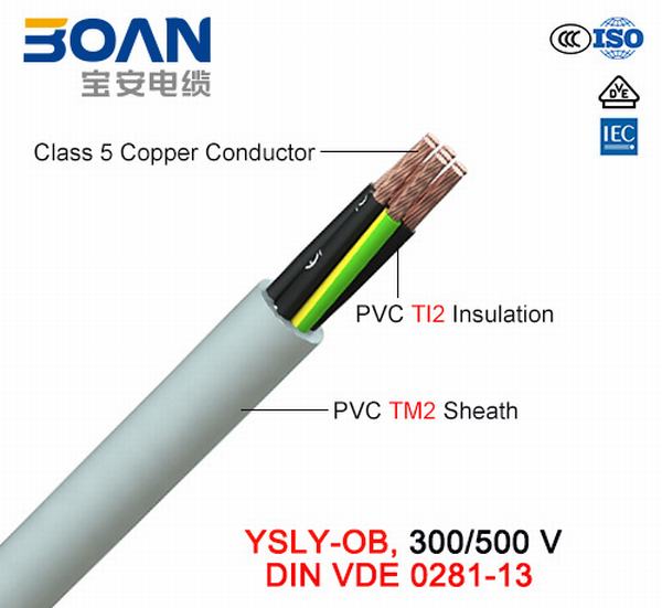 
                                 Câble de commande de Ysly-Ob, 300/500 V, souple Cu/PVC/PVC (VDE 0281-13)                            