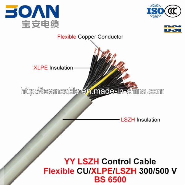 Chine 
                                 Yy Câble de commande de LSZH, 300/500 V, faible émission de fumées et zéro halogène flexible LSZH Cu/XLPE/(BS 6500)                              fabrication et fournisseur