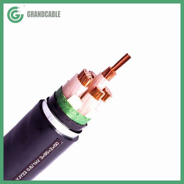
                                 3x50mm2, Conductor de cobre con aislamiento XLPE de acero inoxidable de doble cinta de PVC Anti-Termite blindados STA Sheahthed 0.6/1kV de cable de alimentación LV                            