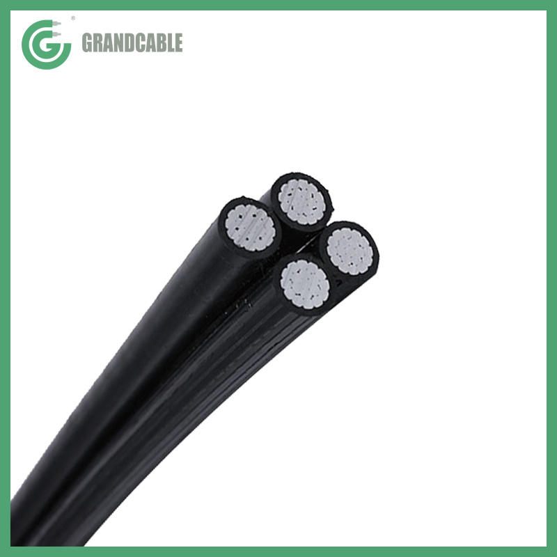 
                CABO BT 0.6/1kV LXS 4x95mm2 Aluminum Conductor XLPE Insulation Aerial Bundled Cable
            