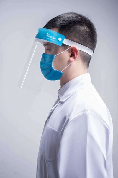 Chine 
                                 Masque jetable Visor de sécurité Splash Protection anti poussière plein de gouttelette Transparent masque facial de protection en plastique                              fabrication et fournisseur