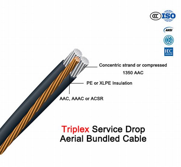 China 
                                 Aislamiento XLPE Triplex caída de servicio de cable conductor de aluminio ABC                              fabricante y proveedor