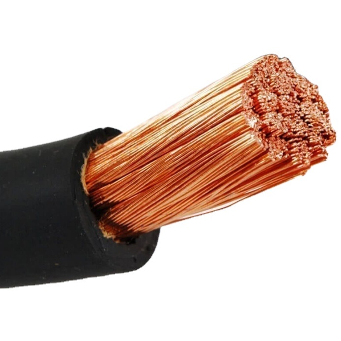 
                Cable de soldadura de cobre de caucho flexible AWG de calibre 1/ 0 2/0
            