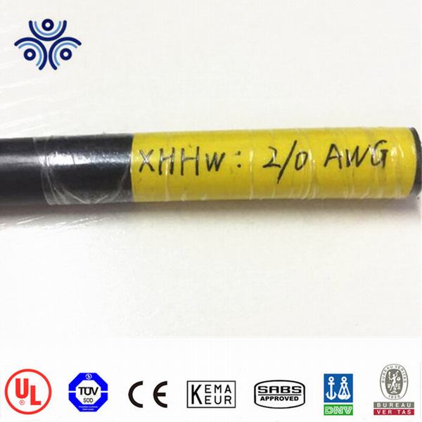 
                                 Alliage d'aluminium de la série AA-8000 isolation XLPE Xhhw-2 2/0AWG du câble à la norme UL44 répertoriés                            