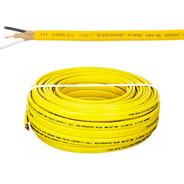 
                China Fabricante UL aprobación sólida de cobre PVC chaqueta plana y. Cable eléctrico redondo NMB cable 6/3 14/3 600V Blanco Amarillo Naranja Negro
            