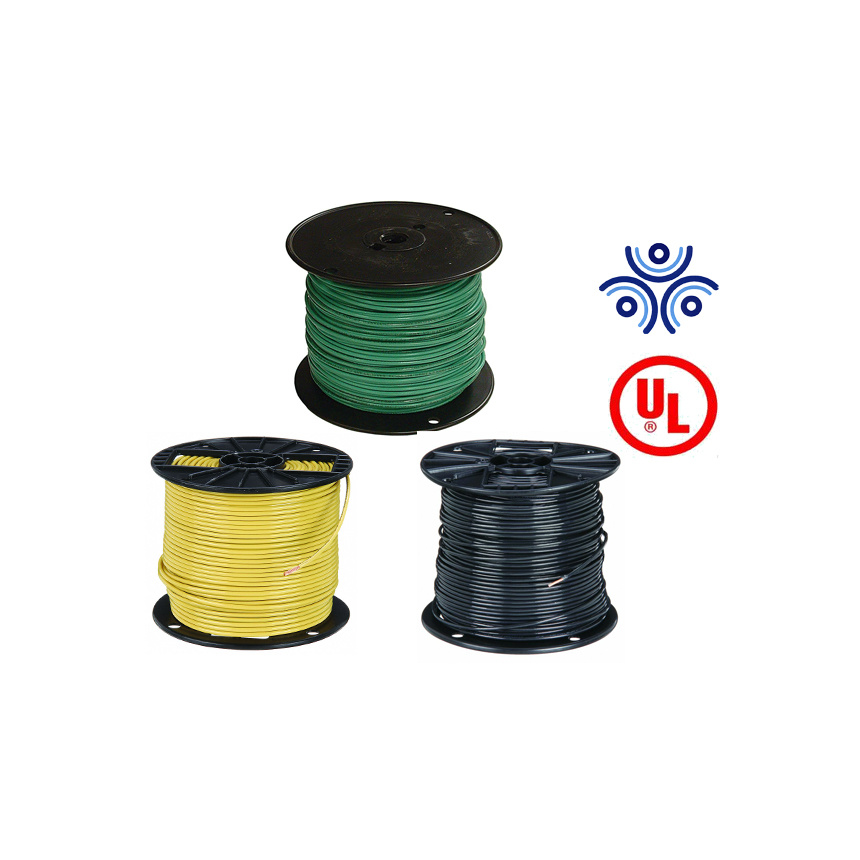 
                Thw Thw-2 Thhn Thwn-2 UL83 Copper Stranded Conductor 600V PVC Electric Cables and Wires for Factory Building
            