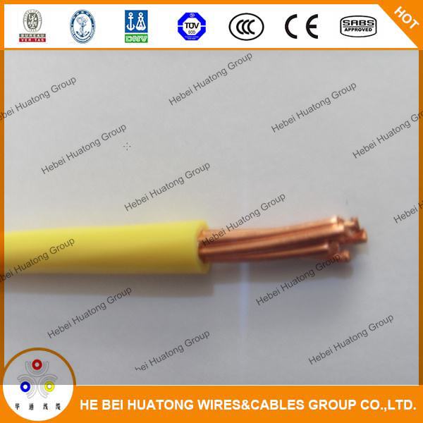 China 
                        Thw Wire PVC Insulation Yellow Color 8 AWG
                      manufacture and supplier
