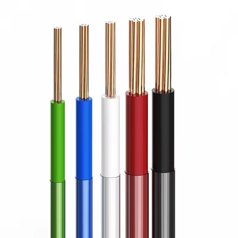 
                Câble à fil THHN standard UL83 conducteur cuivre isolation PVC Nylon Gaine rouge Vert fils électriques THHN
            