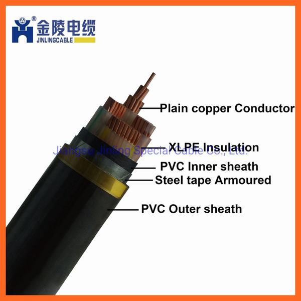
                                 N2xby el cobre de 3 núcleos de 4 núcleos de conductores de alimentación de baja tensión XLPE Cable armadura LV                            