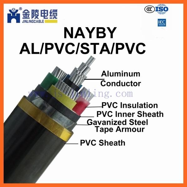 
                                 Cavi elettrici di Nayby con la memoria di alluminio per tensione fino ai cavi corazzati del 1 di chilovolt del PVC collegare sotterraneo del cavo                            