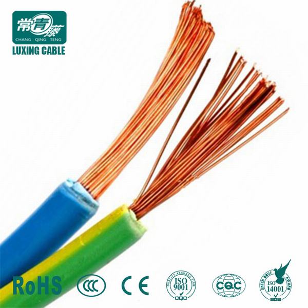 
                                 Conductor de cobre trenzado sólido y aislamiento de PVC Ggreen Cable de Tierra Amarilla                            