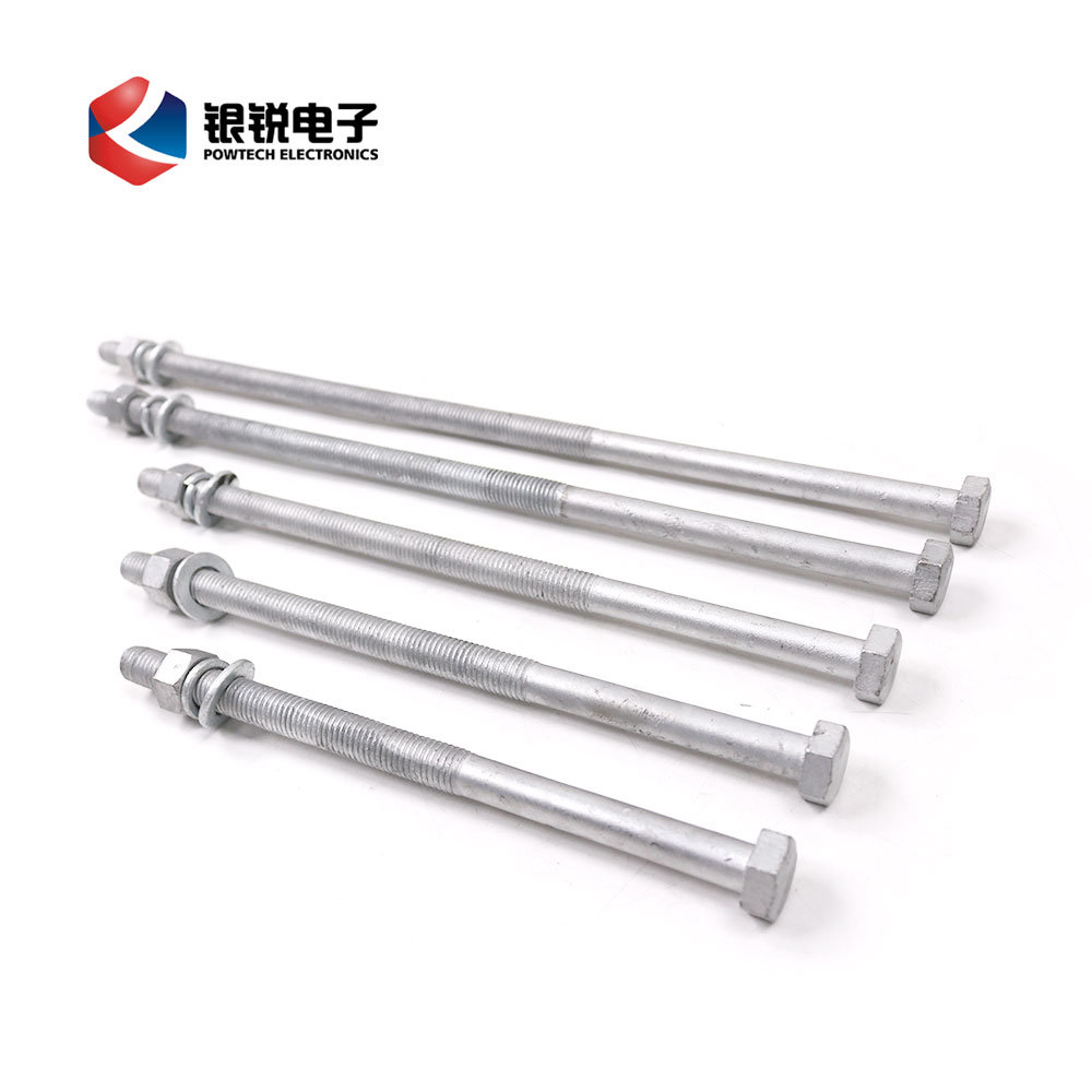 
                Galvanized Steel Hardware Pole Line Fitting Anchor Rod Fastener Thimble Eye Bolt and Nut
            