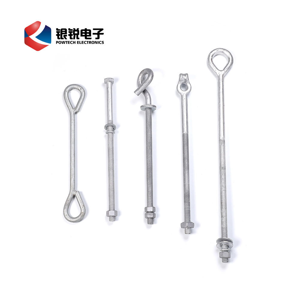 Pole Line Hardware Fitting Metal Anchor Rod Pigtail Thimble Eye Bolt