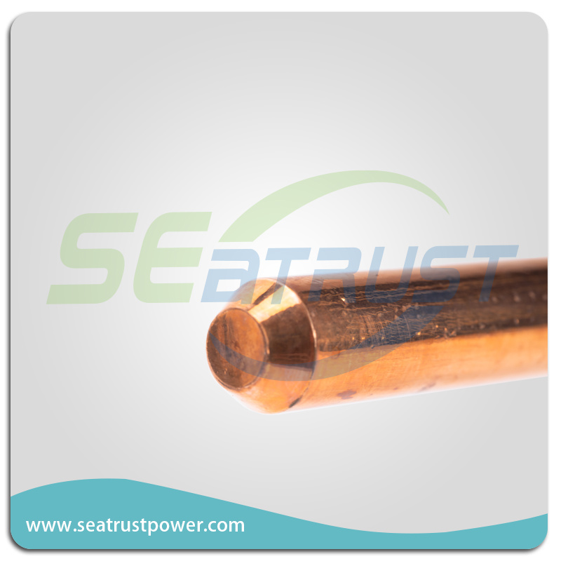 
                Φ 16*1800mm UL Copper Bonded Ground Rod Earth Rod Grounding Material Power Fittings
            