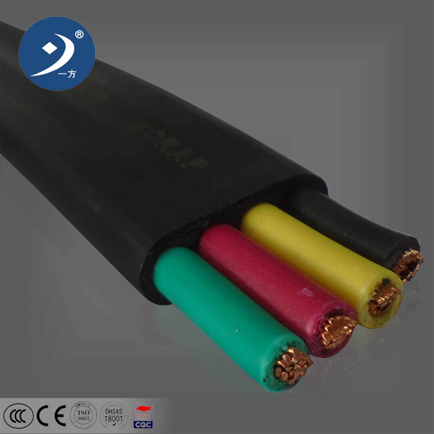 
                4 SQ 2,5 mm² câble plat flexible plat submersible fil électrique du câble voyageur Prix d′ascenseur
            
