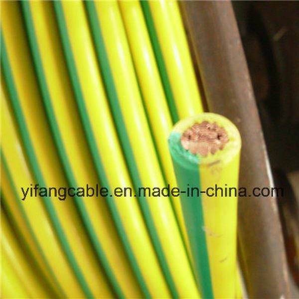 Chine 
                                 Le fil électrique 450/750 V Cu/PVC souple avec bande verte (BS 6004)                              fabrication et fournisseur