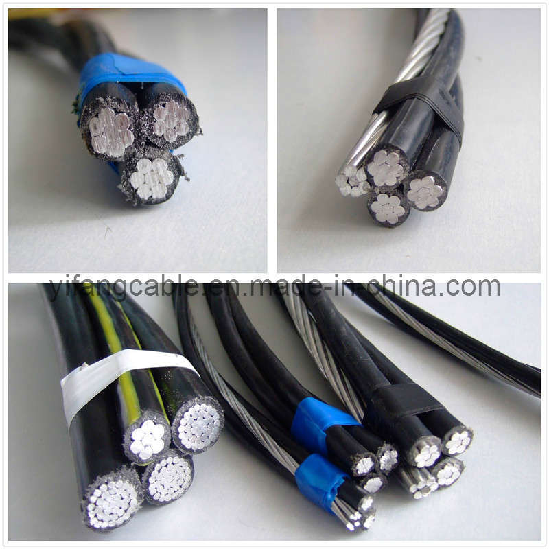 
                Cable de aluminio integrado aéreo XLPE aislado de 2/0 AWG de Service Drop (Duplex, Triplex, Quadruplex)
            
