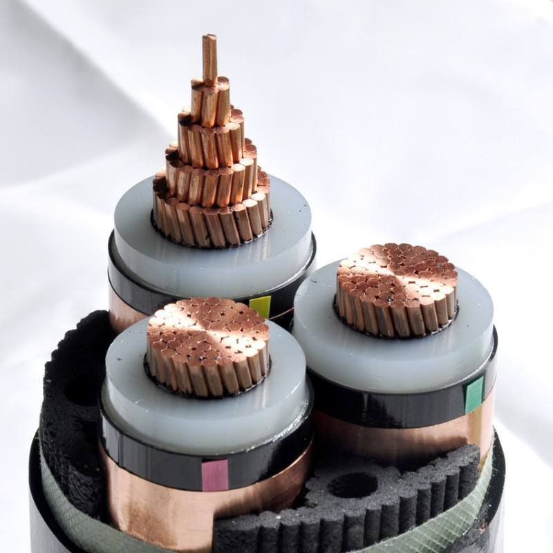 
                Tinned Copper Conductor XLPE Insulated Tinned Copper Wire Braiding Shielded High Voltage Cable 66kv Triple Core Cable Price
            