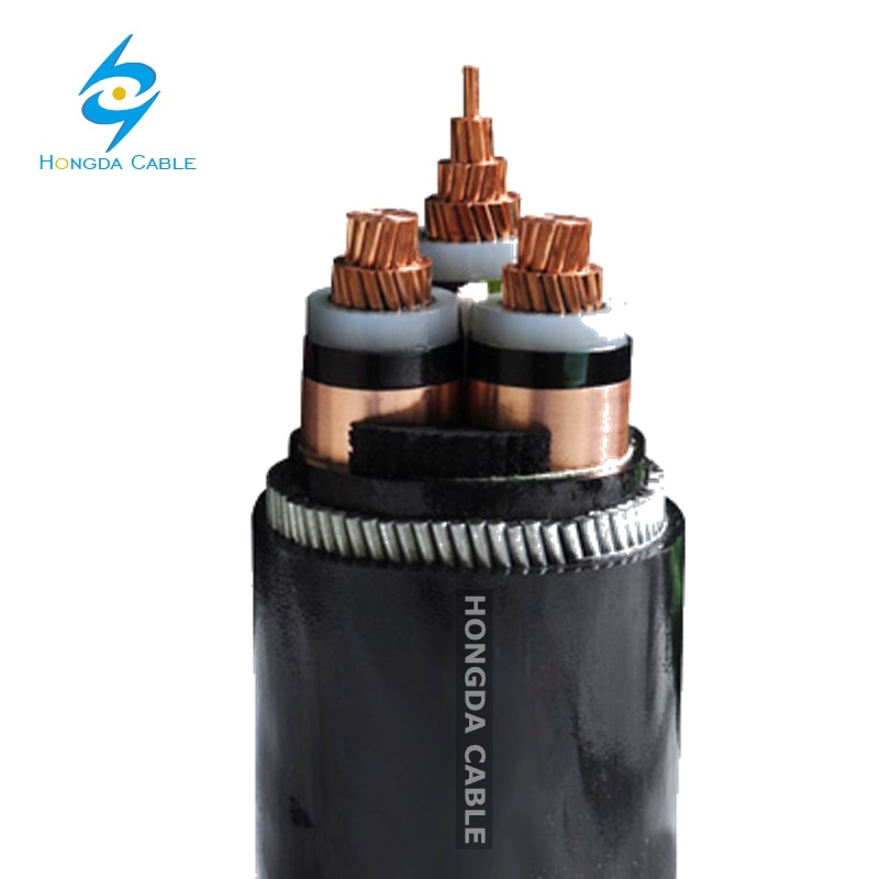 
                35kv XLPE Insulated PVC Sheathed Double Steel Tape Armoured 3 Cores Power Cable
            