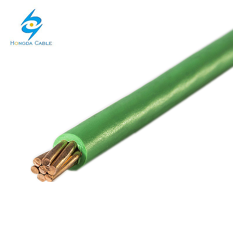 
                Norma ASTM 600V AWG Tamaño 80mm2 100mm2 125 mm2 PVC eléctrico Cable de cobre TW
            