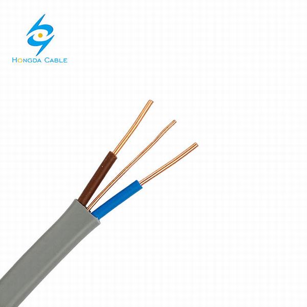 Chine 
                                 Les câbles d'Électro Twin avec la terre 2.5mm 2C+E 2x1,5mm2+1.5mm2 TPS câble plat                              fabrication et fournisseur