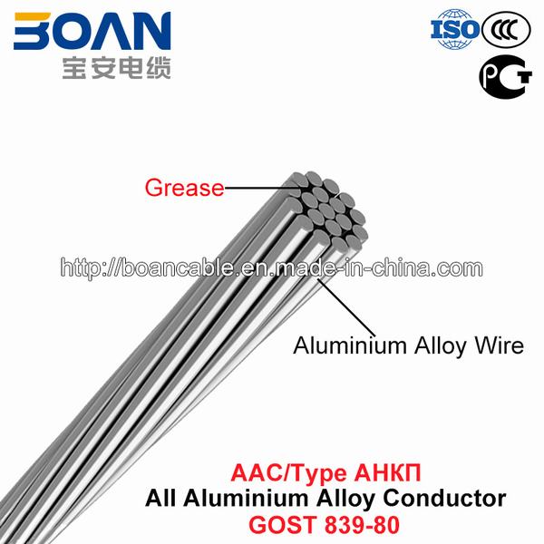 
                                 Tipo de conductor, AAAC Ankp, todo conductor de aleación de aluminio (GOST 839-80)                            
