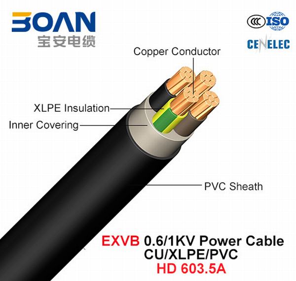 Exvb, Power Cable, 0.6/1 Kv, Cu/XLPE/PVC (HD 603.5A)