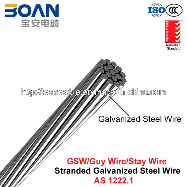 
                                 Gsw de acero galvanizado, alambre, cable Guy, la estancia el cable de alambre de acero, el Zinc (1222.1)                            