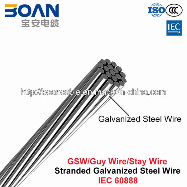 
                                 A Gsw, Guy Wire permanecer arame, fio de aço Zinc-Coated (IEC 60888)                            
